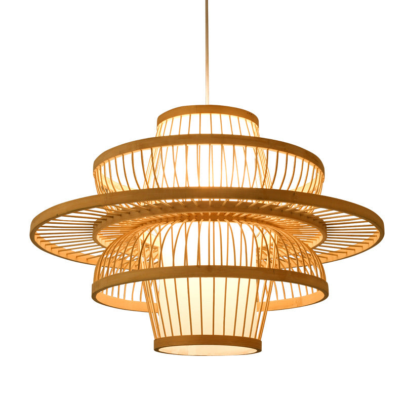 Modern Hand Twisted Ceiling Pendant Lamp Bamboo Ceiling Lamp