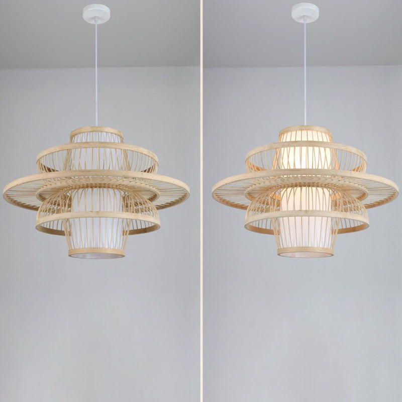 Modern Hand Twisted Ceiling Pendant Lamp Bamboo Ceiling Lamp