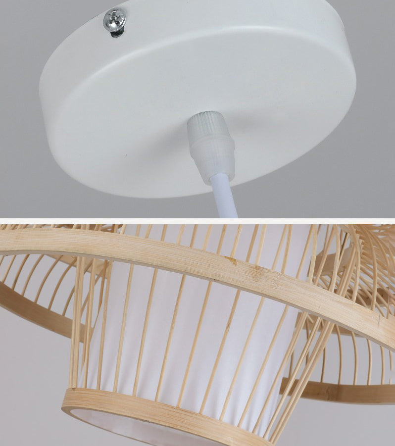 Modern Hand Twisted Ceiling Pendant Lamp Bamboo Ceiling Lamp