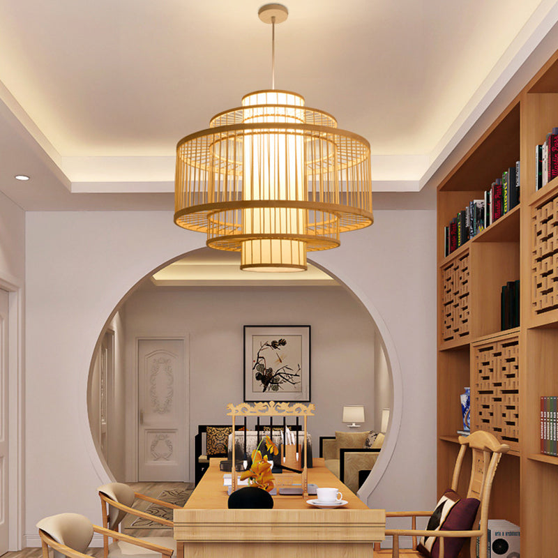 Modern Hand Twisted Ceiling Pendant Lamp Bamboo Ceiling Lamp