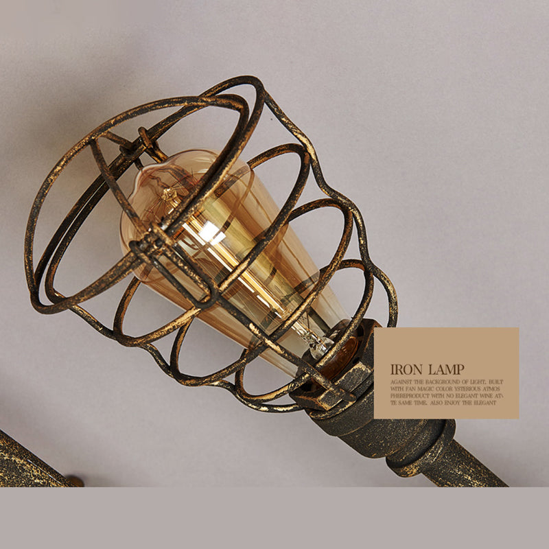 Steampunk Twisted Pipe Semi Flush Mount Light Fixture Metal Semi Flush plafondlampen voor eetkamer