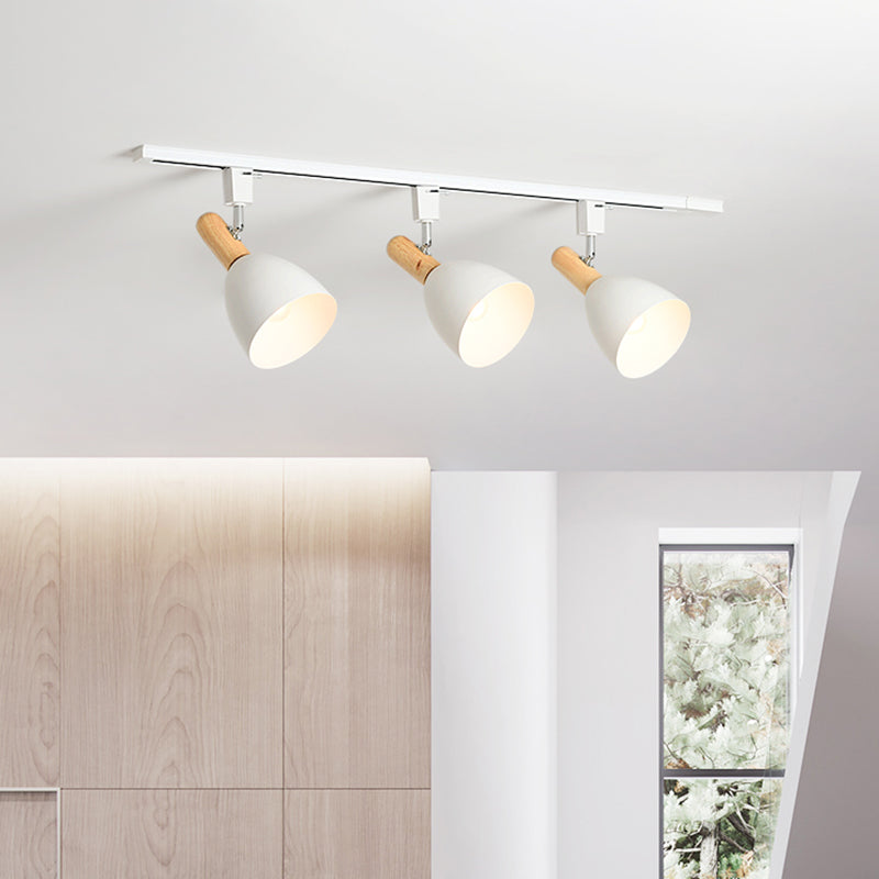 Moderne Spur Beleuchtungsoberfläche montiertes Haus im Wohnzimmer Hintergrund Wandbekleidungsgeschäft Handelsgang Spotlights ohne Hauptlichter