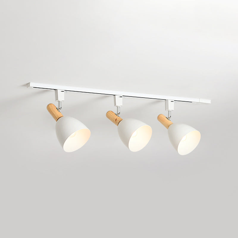 Moderne Spur Beleuchtungsoberfläche montiertes Haus im Wohnzimmer Hintergrund Wandbekleidungsgeschäft Handelsgang Spotlights ohne Hauptlichter