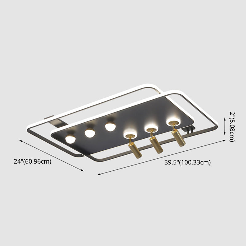 Lampada da binario super sottile Lampada da incasso a LED Luce quadrata Rettangolo Muti-Layer Lampada da soggiorno per camera da letto