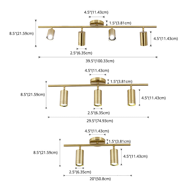 Nordic Track Lighting Kits Home Living Room Background Wall Commercial Clothing Store Surface mounted Creative Gold Copper Small Downlight