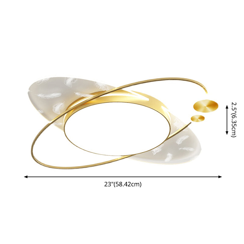 Luz de techo LED de plumas acrílicas circulares en el moderno estilo conciso de altura lacada para dormitorio