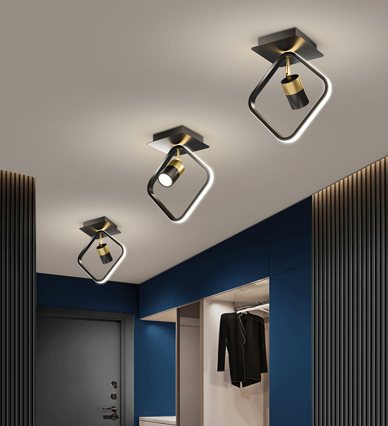 Kreatives Flush Mount Light Ringed LED Track Beleuchtung Black Café Shop Light Room Light Light