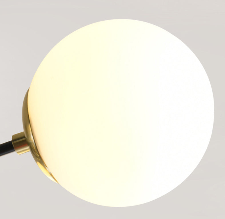 Opal Glass Shade Semi Flush Mount in industrieel vintage stijl metalen radiaal plafondlicht in zwart en goud