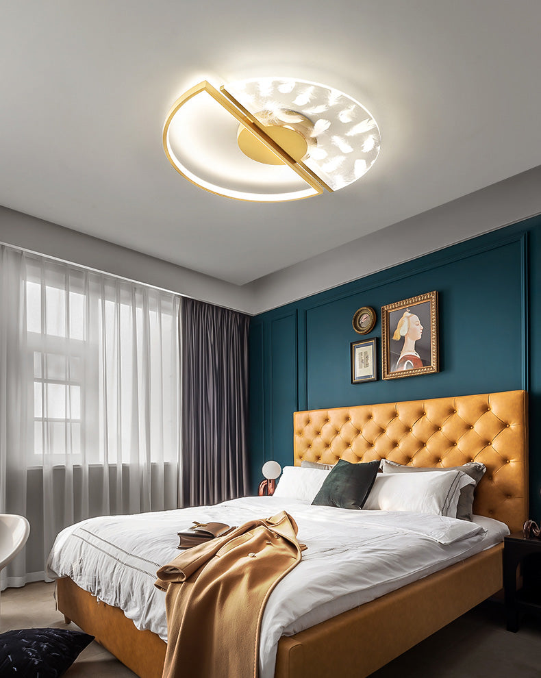 Circular Lacquered LED Flush Mount dans le plafond acrylique de style concis moderne pour le salon