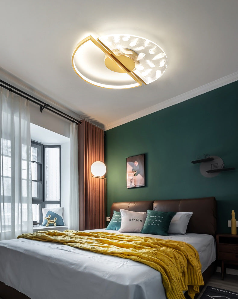 Circular Lacquered LED Flush Mount dans le plafond acrylique de style concis moderne pour le salon