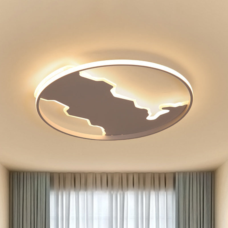 Simple Style Circle Flush Light Fixture Acrilico Camera Da Letto Montato Light in bianco, 16,5 "/20.5" Wide