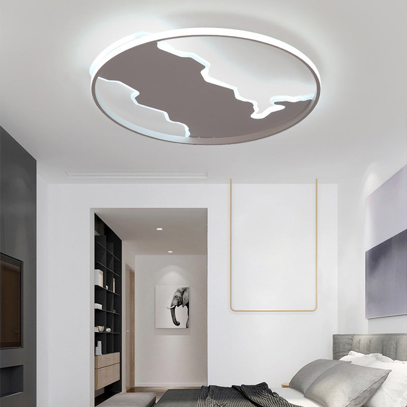 Simple Style Circle Flush Light Fixture Acrylique Bedroom LED Ceiling Mounted Light in White, 16.5 "/20.5" Wide