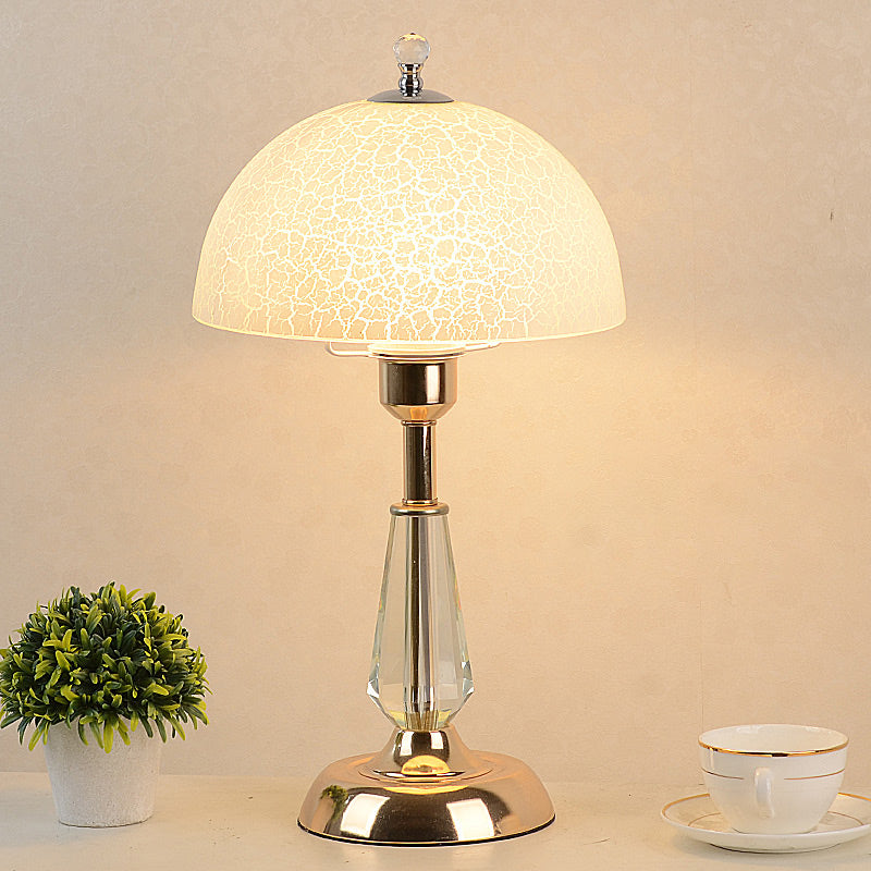 1 Head Living Room Table Light Contemporary Nightstand Lamp with Dome Frosted Glass Shade