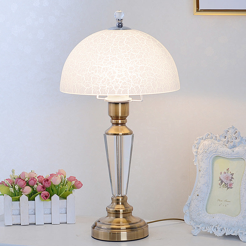 1 Head Living Room Table Light Contemporary Nightstand Lamp with Dome Frosted Glass Shade