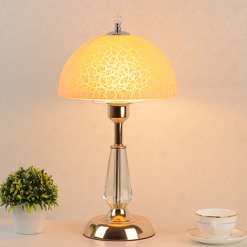 1 Head Living Room Table Light Contemporary Nightstand Lamp with Dome Frosted Glass Shade