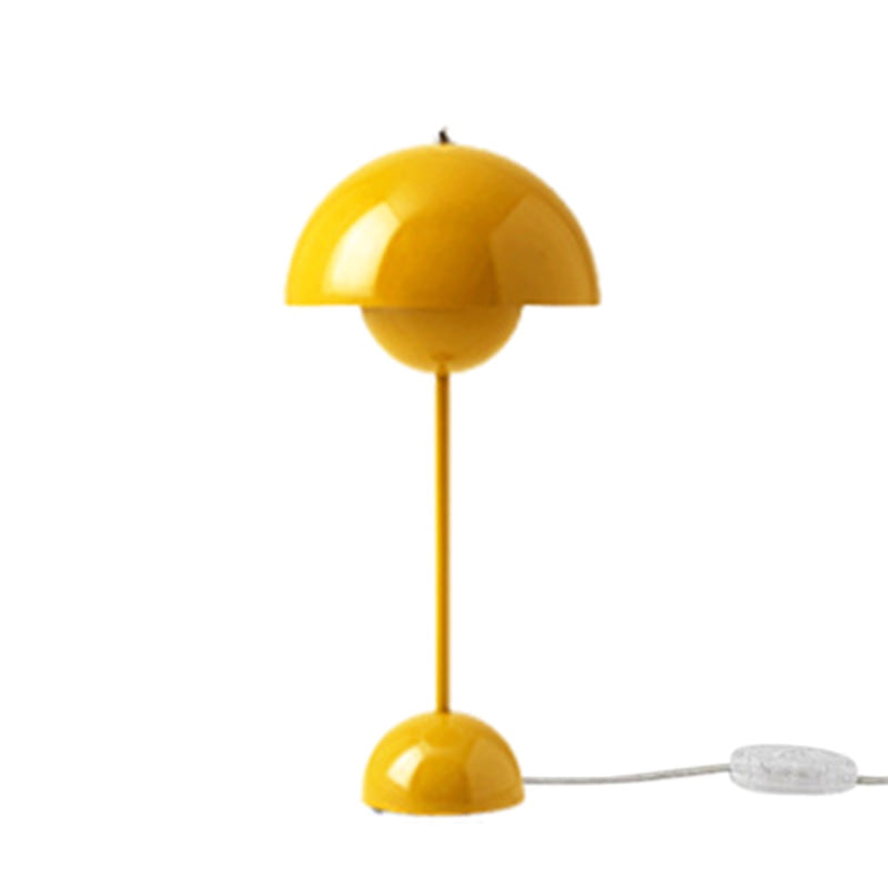 Mushroom-shaped Creative Metal Table Lamp 9.8" Diameter Nordic Macaroon Style Desk Light for Bedroom