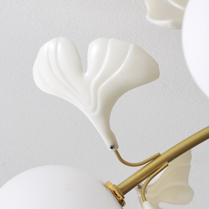 Lampada di semplicità del lampadario a montaggio a soffitto rotondo in vetro Lampada a soffitto bianco a filo bianco