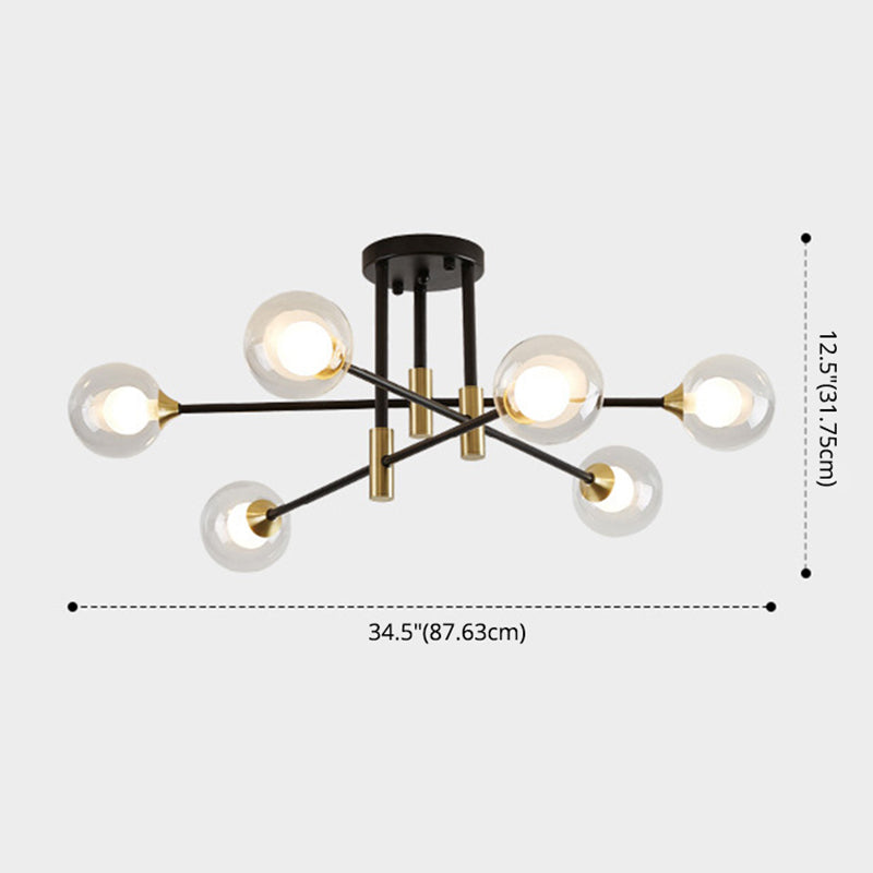 Kugeln halb Flush Leuchte minimalistische Styme Glass Halbflush Mount Deckenleuchte