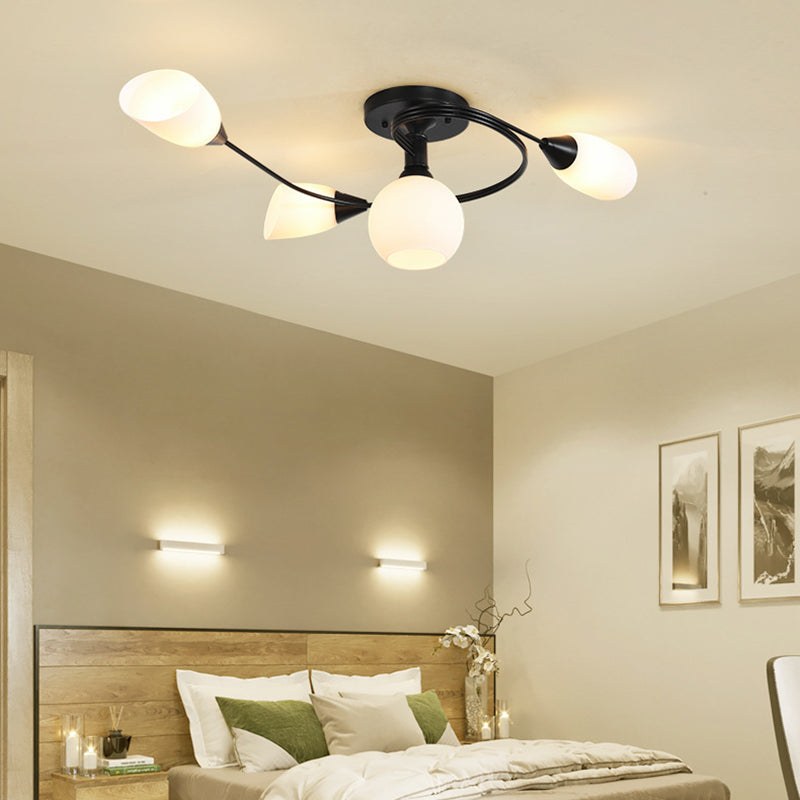 Sala de estar sombreada Semi Flush Monte Vistal Ligero de estilo moderno de estilo moderno