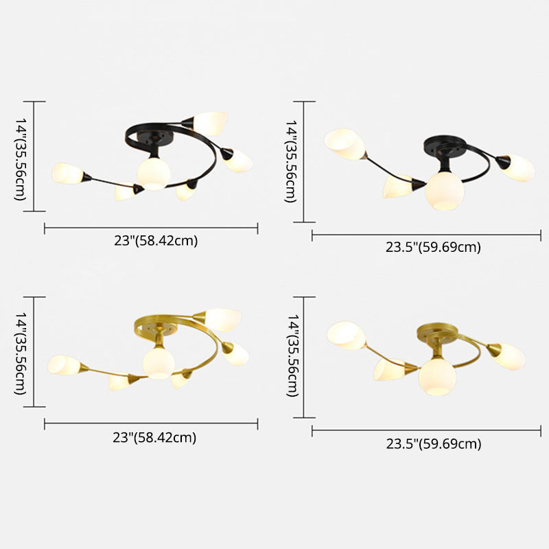 Soggiorno ombreggiato semi-filo soffitto leggero vetro a soffitto in stile moderno