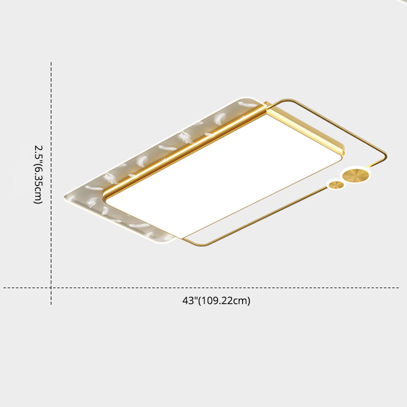 Geometrische Lobby -LED -Halbflush -Halterung im modernen präzisen Feder -Acryl -Deckenleuchten