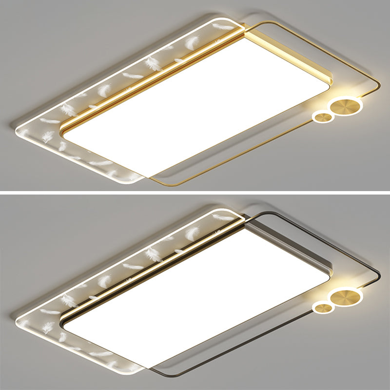 Geometrische Lobby -LED -Halbflush -Halterung im modernen präzisen Feder -Acryl -Deckenleuchten