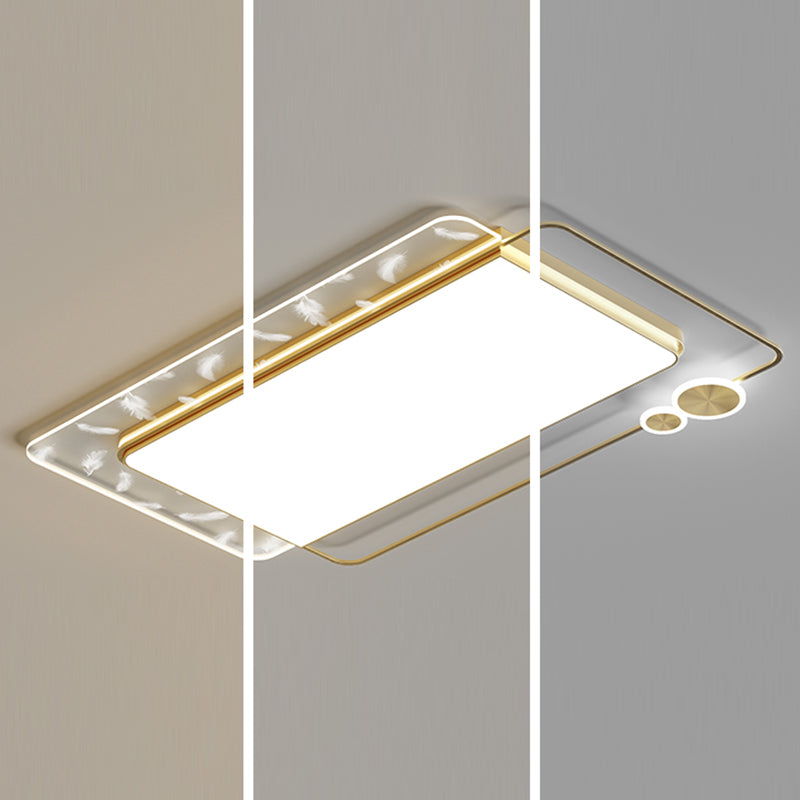 Geometrische Lobby -LED -Halbflush -Halterung im modernen präzisen Feder -Acryl -Deckenleuchten