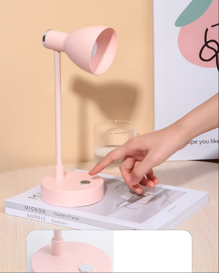 90° Angle Adjustable Macaroon Table Lamp 4-color Optional Bell Shade Lighting Fixture for Bedroom