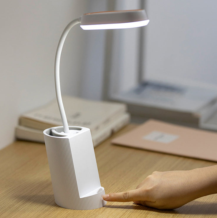 Lámpara de mesa de luz de mesa moderna con puerto USB Plastic 1 Lámpara de mesa de luz