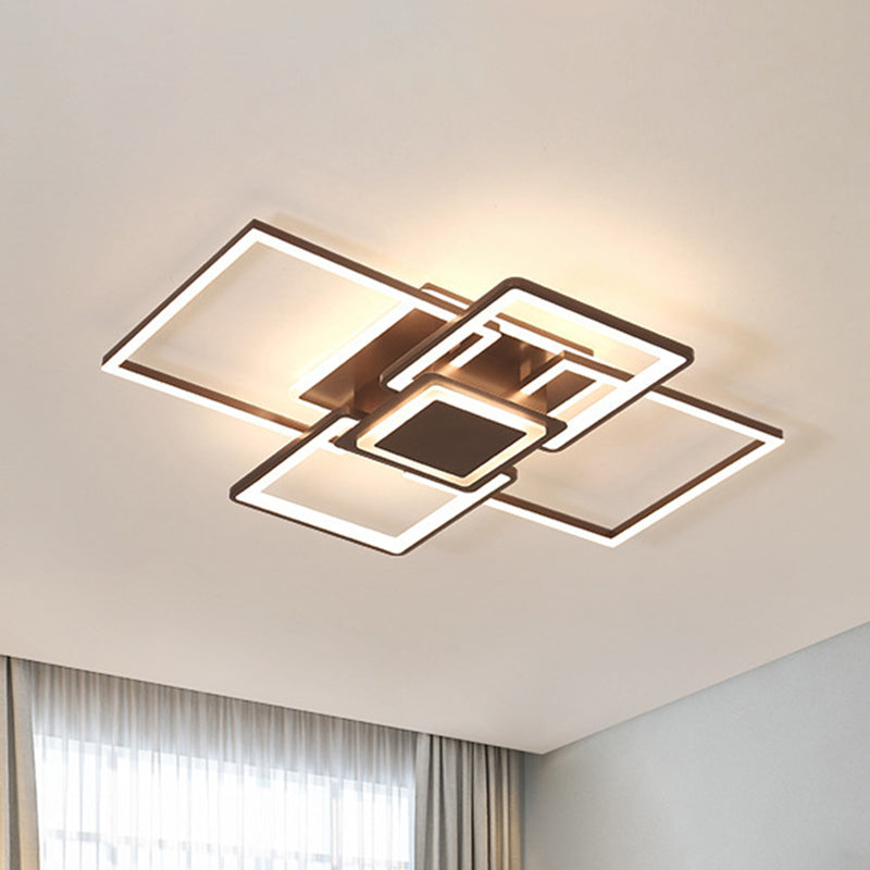 Frame Flush Mount Simple Acryl 21.5 "/25.5" /31.5 " Wide LED White/Coffee Ceiling Light Fixture in Warm/Wit Licht