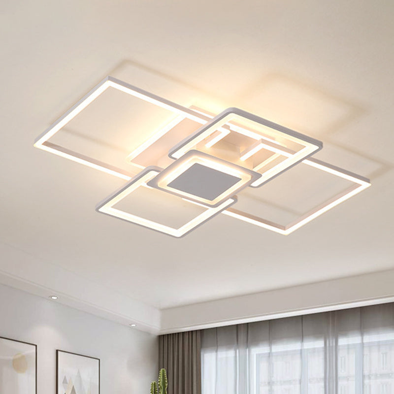 Frame Flush Mount Simple Acryl 21.5 "/25.5" /31.5 " Wide LED White/Coffee Ceiling Light Fixture in Warm/Wit Licht