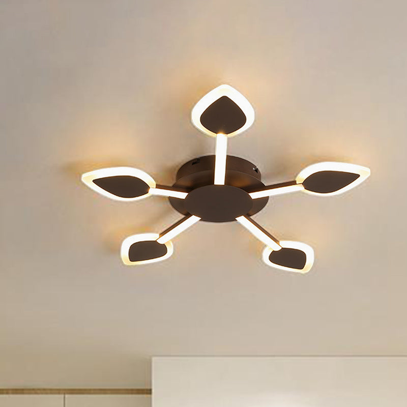 Sputnik Flush Light Contemporáneo Acrílico 5/11 Heads 29.5 "/45" Wide Brown Close to Ceiling Lighting in Warm/White Light