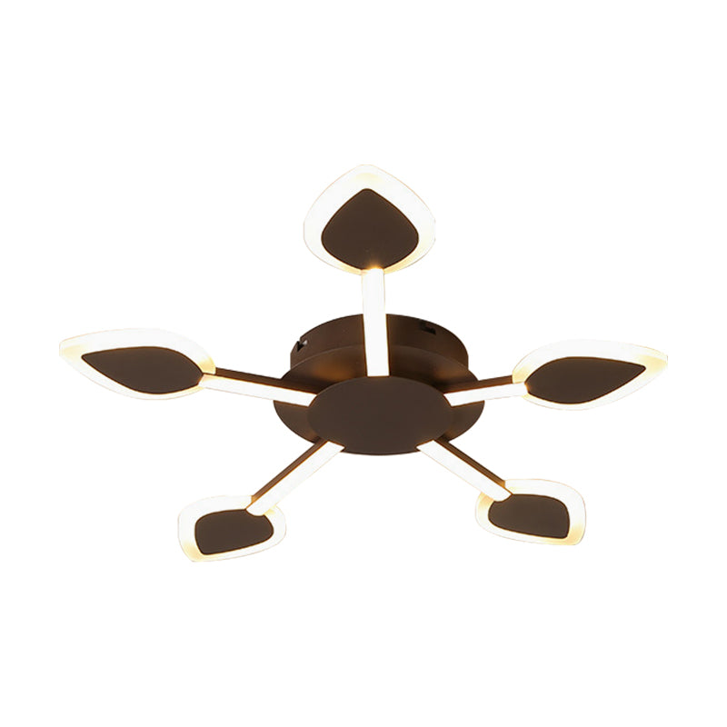 Sputnik Flush Light Contemporary Acrylic 5/11 Heads 29.5"/45" Wide Brown Close to Ceiling Lighting in Warm/White Light