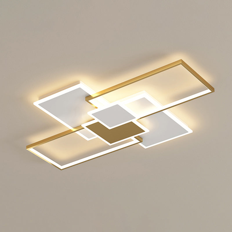 Living Room New Modern LED Flush Light Acrylic Geometric 6 Lights Ceiling Mounted Light