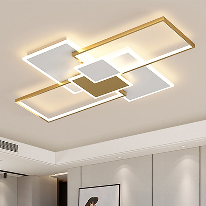 Living Room New Modern LED Flush Light Acrylic Geometric 6 Lights Ceiling Mounted Light