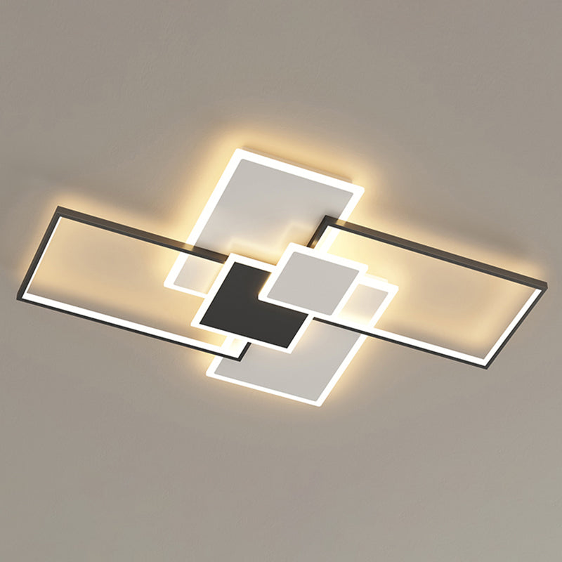 Living Room New Modern LED Flush Light Acrylic Geometric 6 Lights Ceiling Mounted Light