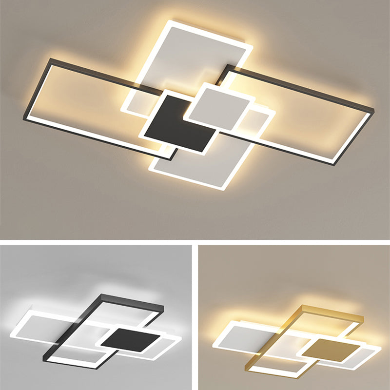 Living Room New Modern LED Flush Light Acrylic Geometric 6 Lights Ceiling Mounted Light