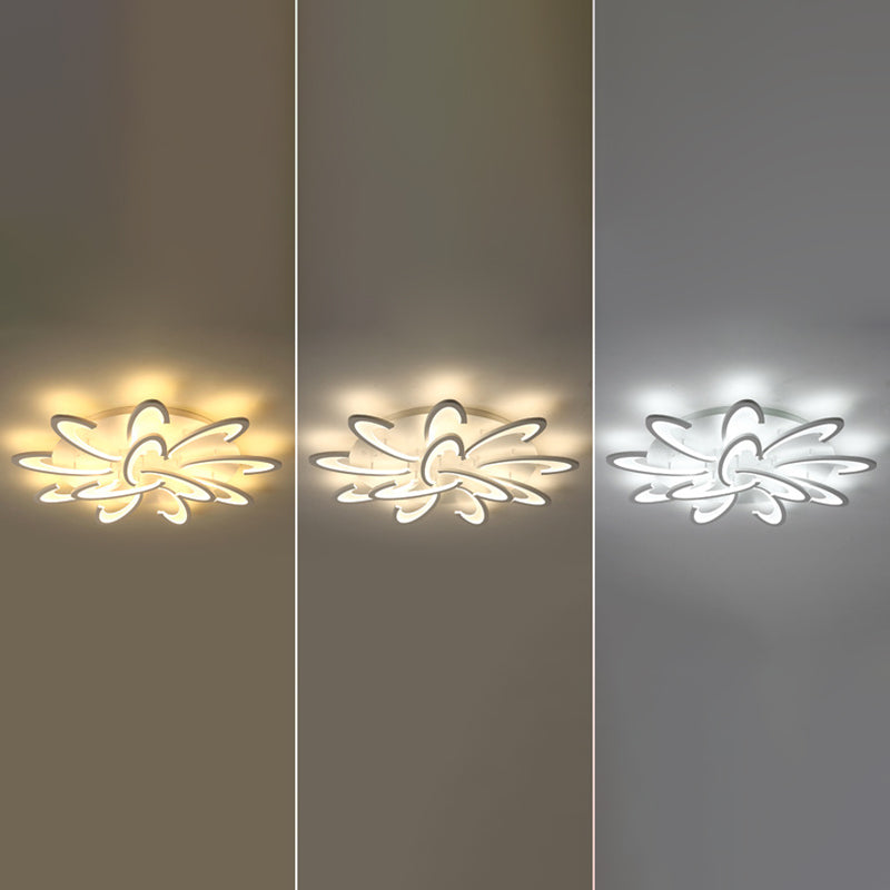 Luminaire encastré ombré en acrylique, style minimaliste, éclairage encastré à LED en blanc