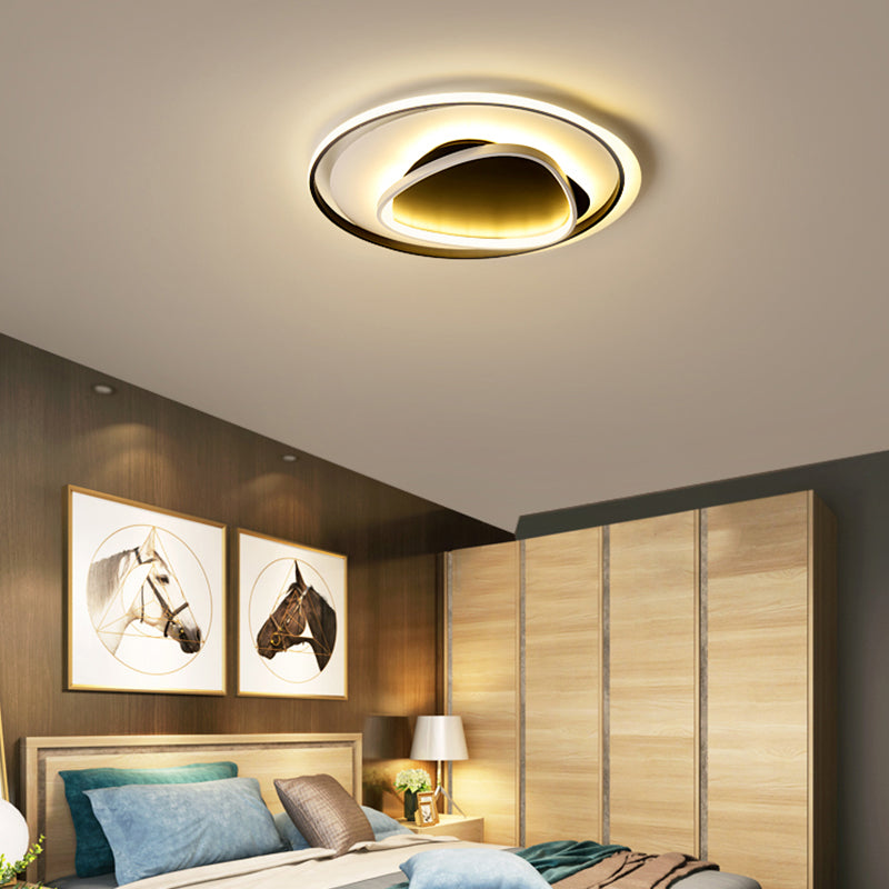 18"/23.5" Wide Black Geometric Flush Mount Modern Acrylic LED Ceiling Light in Warm/White Light/Remote Control Stepless Dimming