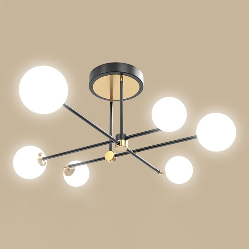 Sputnik plafondlamp armatuur eenvoud stijl acryl led slaapkamer plafond gemonteerd licht in zwart