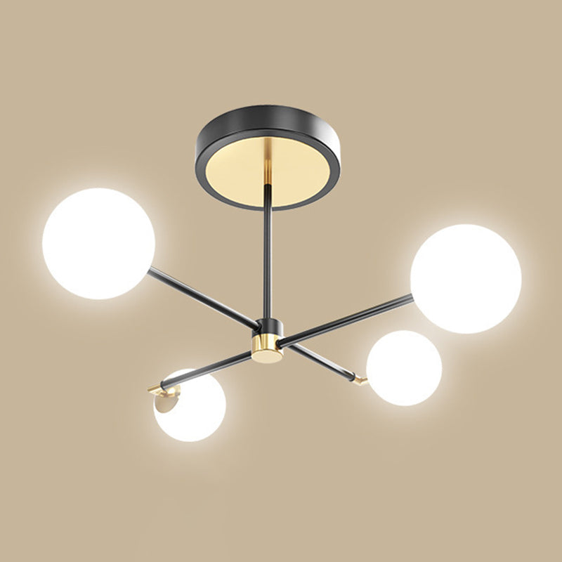 Sputnik plafondlamp armatuur eenvoud stijl acryl led slaapkamer plafond gemonteerd licht in zwart