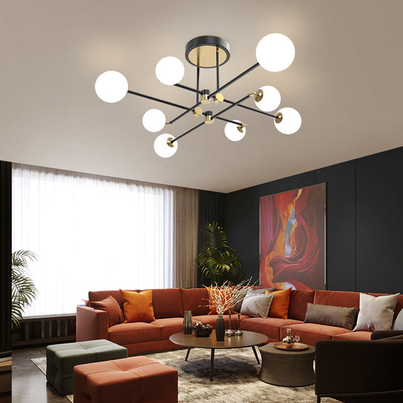 Sputnik plafondlamp armatuur eenvoud stijl acryl led slaapkamer plafond gemonteerd licht in zwart