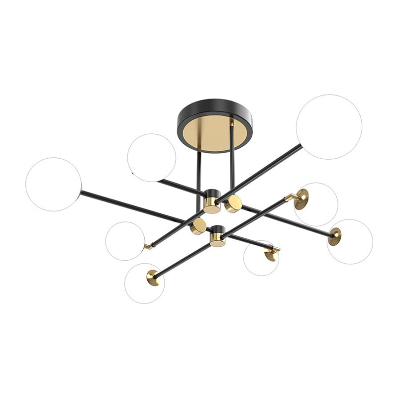 Sputnik Ceiling Light Fixture Simplicity Style Acrylic LED Bedroom Ceiling Mounted Light in Black