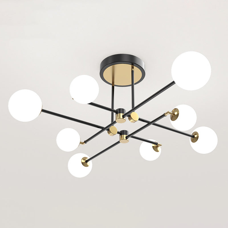 Sputnik Ceiling Light Fixture Simplicity Style Acrylic LED Bedroom Ceiling Mounted Light in Black