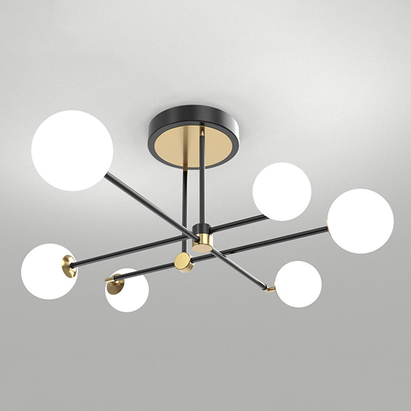 Sputnik Ceiling Light Fixture Simplicity Style Acrylic LED Bedroom Ceiling Mounted Light in Black