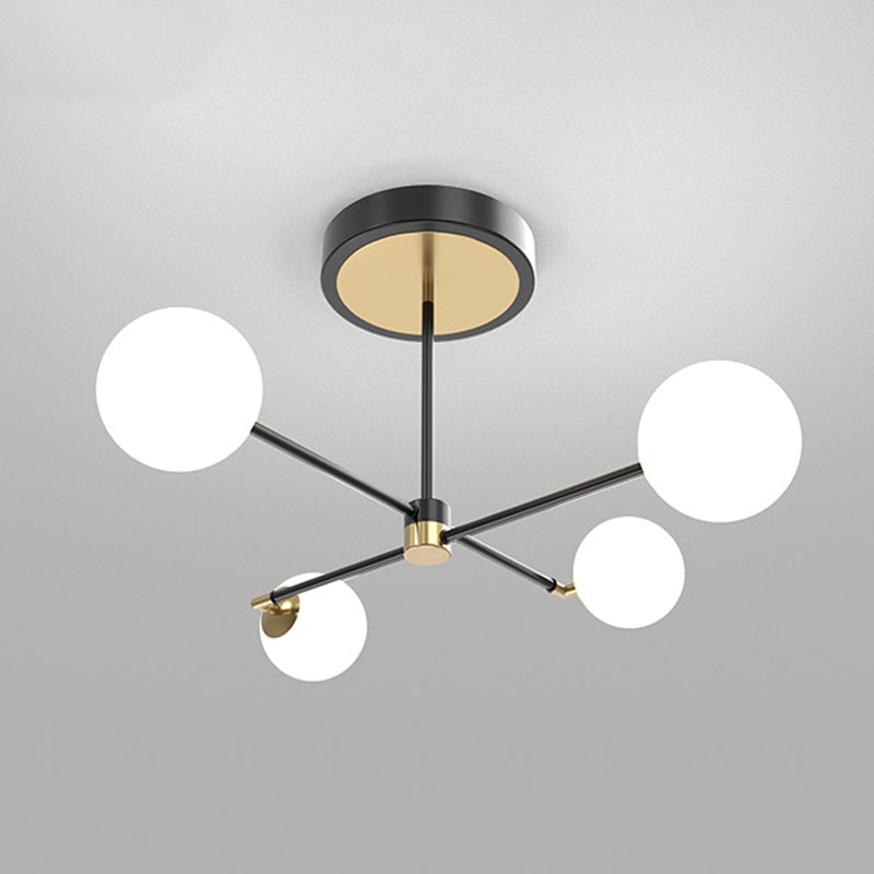 Sputnik Ceiling Light Fixture Simplicity Style Acrylic LED Bedroom Ceiling Mounted Light in Black