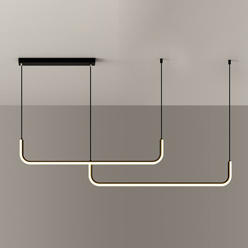 Tube Hanging Island Lights Ultra-Contemporary Aluminum Chandelier Lighting Fixtures for Restaurant