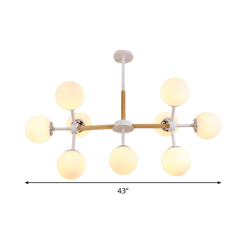 Moderner Globe Kronleuchter Leuchte weißes Glas 9/12/16 Köpfe Esszimmer Hängende Licht Kit