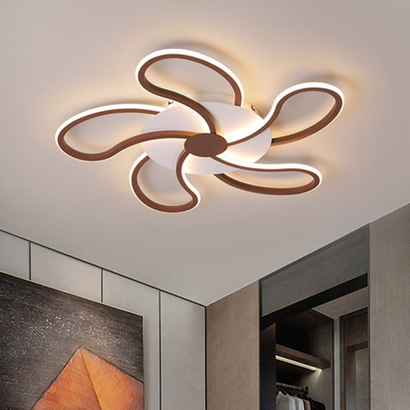 Lampada da incasso a forma di fiore Contemporanea in acrilico a 5/6/7 teste Lampada da soffitto marrone con luce calda/bianca, larghezza 31,5"/39"/46,5"