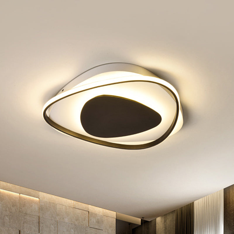 Black Triangle Ceiling Light Fixture Modernism Acrylic LED Flush Mount Lighting in Warm/White Light